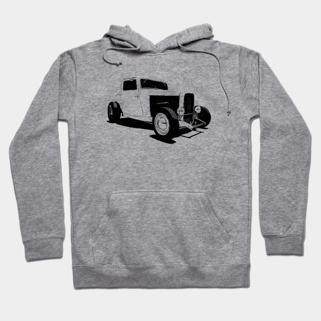 1932 Ford Model A Coupe - stylized line Hoodie by mal_photography